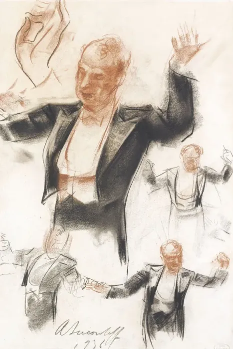 Framed Print : Serge Koussevitzky conducting. Artist: Yakovlev, Alexander Yevgenyevich (1887-1938) Framed Print : Serge Koussevitzky conducting. Artist: Yakovlev, Alexander Yevgenyevich (1887-1938)