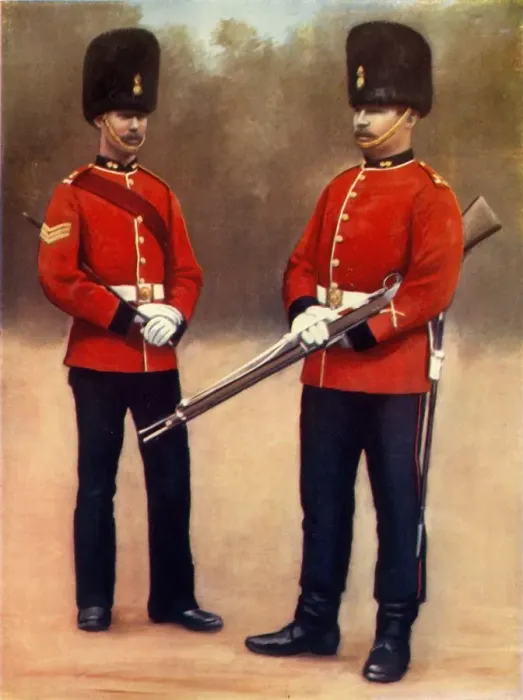 Framed Print : Sergeant and Private of the Dubin Fusiliers, 1900. Creator: Gregory & Co Framed Print : Sergeant and Private of the Dubin Fusiliers, 1900. Creator: Gregory & Co