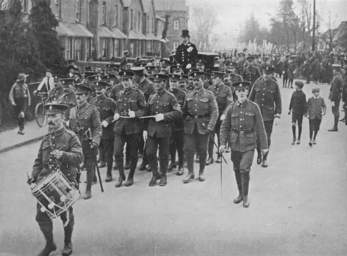 Framed Print : Sergeants hauling the bridal coach from the church, 1915 Framed Print : Sergeants hauling the bridal coach from the church, 1915