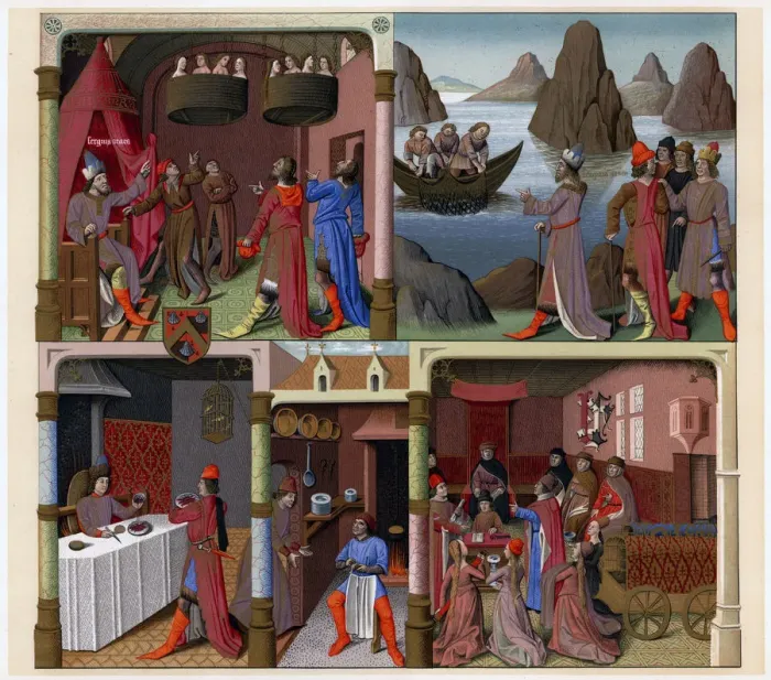Framed Print : Sergius Orata and other Romans, 1473-1480. Artist: Francois Fouquet Framed Print : Sergius Orata and other Romans, 1473-1480. Artist: Francois Fouquet