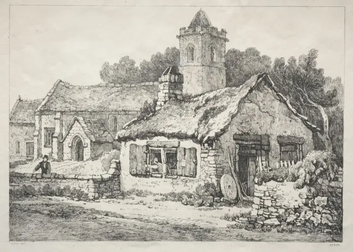 Framed Print : A Series of Ancient Buildings and Rural Cottages in the North of England: Ayton, 1821 Framed Print : A Series of Ancient Buildings and Rural Cottages in the North of England: Ayton, 1821