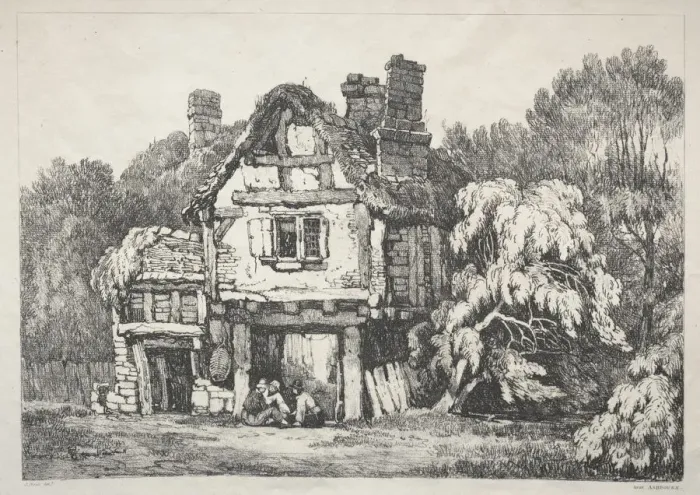 Framed Print : A Series of Ancient Buildings and Rural Cottages in the North of England: Near Ashbourn, 1821 Framed Print : A Series of Ancient Buildings and Rural Cottages in the North of England: Near Ashbourn, 1821