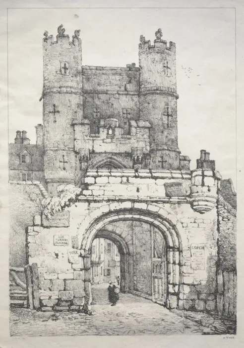 Framed Print : A Series of Ancient Buildings and Rural Cottages in the North of England: At York Framed Print : A Series of Ancient Buildings and Rural Cottages in the North of England: At York