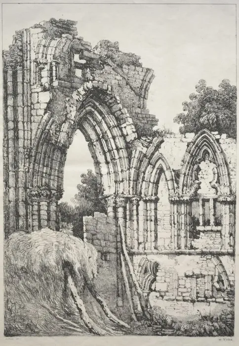 Framed Print : A Series of Ancient Buildings and Rural Cottages in the North of England: At York, Ruins, 1821 Framed Print : A Series of Ancient Buildings and Rural Cottages in the North of England: At York, Ruins, 1821