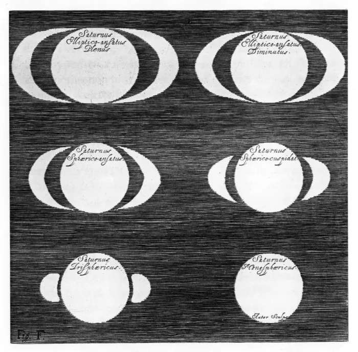 Framed Print : Series of observations of the planet Saturn, 1656 Framed Print : Series of observations of the planet Saturn, 1656