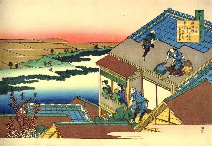 Framed Print : From the series Hundred Poems by One Hundred Poets: Lady Ise, c1830. Artist: Hokusai Framed Print : From the series Hundred Poems by One Hundred Poets: Lady Ise, c1830. Artist: Hokusai