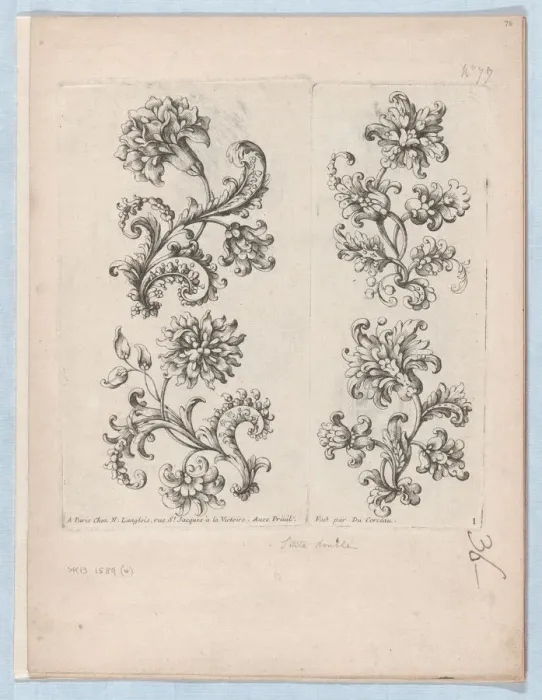 Framed Print : Series of Small Flower Motifs, Plate 1, ca. 1670-85. ca. 1670-85 Framed Print : Series of Small Flower Motifs, Plate 1, ca. 1670-85. ca. 1670-85