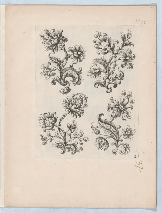 Framed Print : Series of Small Flower Motifs, Plate 2, ca. 1670-85. ca. 1670-85 Framed Print : Series of Small Flower Motifs, Plate 2, ca. 1670-85. ca. 1670-85