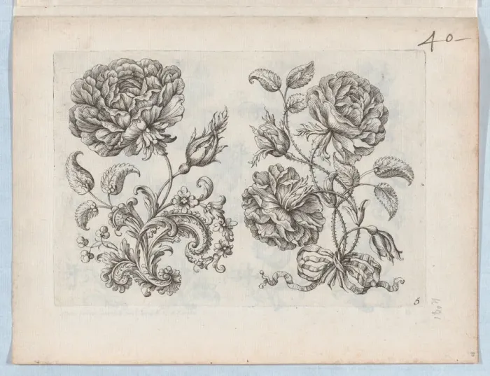 Framed Print : Series of Small Flower Motifs, Plate 5, ca. 1670-85. ca. 1670-85 Framed Print : Series of Small Flower Motifs, Plate 5, ca. 1670-85. ca. 1670-85