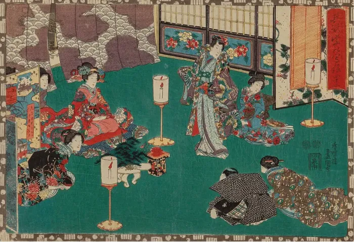 Framed Print : From the series Sono sugata yukari no utsushi-e (Magic Lantern Slides of That Romantic Purple Figure Framed Print : From the series Sono sugata yukari no utsushi-e (Magic Lantern Slides of That Romantic Purple Figure