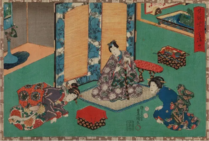 Framed Print : From the series Sono sugata yukari no utsushi-e (Magic Lantern Slides of That Romantic Purple Figure Framed Print : From the series Sono sugata yukari no utsushi-e (Magic Lantern Slides of That Romantic Purple Figure