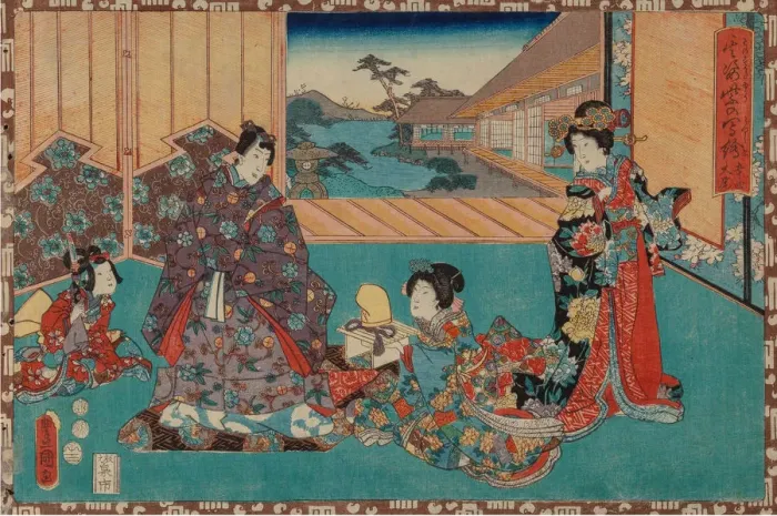 Framed Print : From the series Sono sugata yukari no utsushi-e (Magic Lantern Slides of That Romantic Purple Figure Framed Print : From the series Sono sugata yukari no utsushi-e (Magic Lantern Slides of That Romantic Purple Figure
