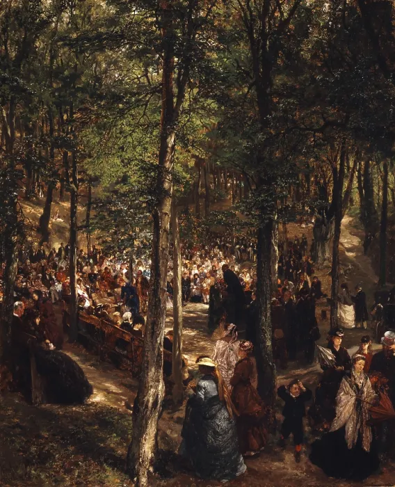 Framed Print : Sermon in the Beech Grove near Kosen, 1868. Creator: Menzel, Adolph Friedrich, von (1815-1905) Framed Print : Sermon in the Beech Grove near Kosen, 1868. Creator: Menzel, Adolph Friedrich, von (1815-1905)