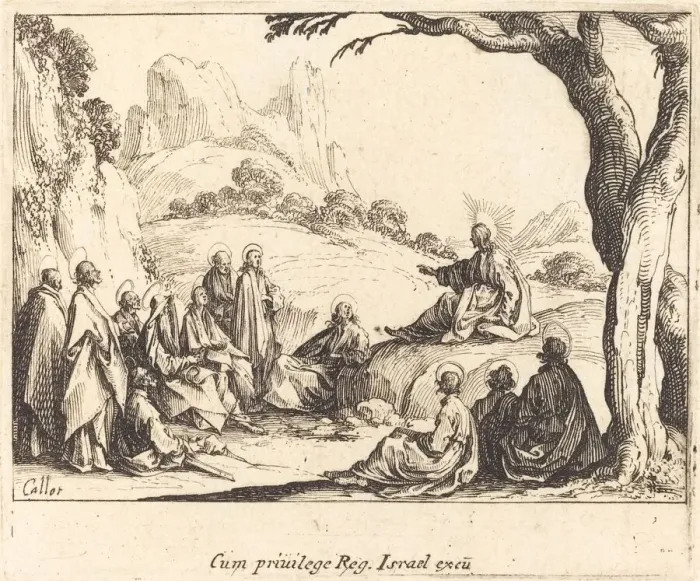Framed Print : Sermon on the Mount, 1635. Creator: Jacques Callot Framed Print : Sermon on the Mount, 1635. Creator: Jacques Callot