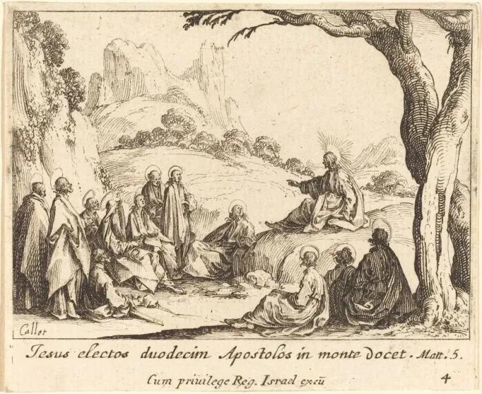 Framed Print : Sermon on the Mount, 1635. Creator: Jacques Callot Framed Print : Sermon on the Mount, 1635. Creator: Jacques Callot