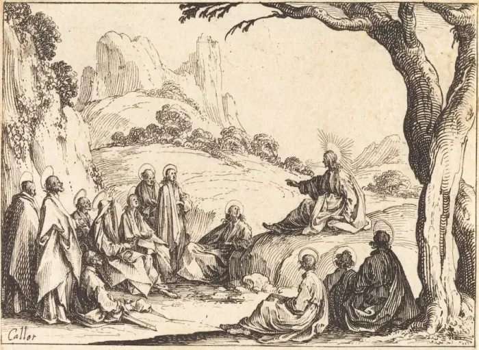 Framed Print : Sermon on the Mount, 1635. Creator: Jacques Callot Framed Print : Sermon on the Mount, 1635. Creator: Jacques Callot