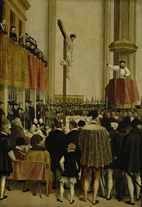 Framed Print : Sermon of the Papal Legate Cornelio Musso (1511-1574), in the Augustinian Church, Vienna, 1561 Framed Print : Sermon of the Papal Legate Cornelio Musso (1511-1574), in the Augustinian Church, Vienna, 1561