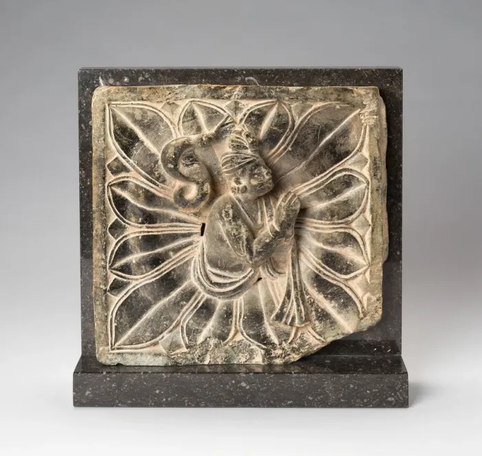 Framed Print : Serpent King (Nagaraja) Emerging from a Lotus, 2nd century. Creator: Unknown Framed Print : Serpent King (Nagaraja) Emerging from a Lotus, 2nd century. Creator: Unknown