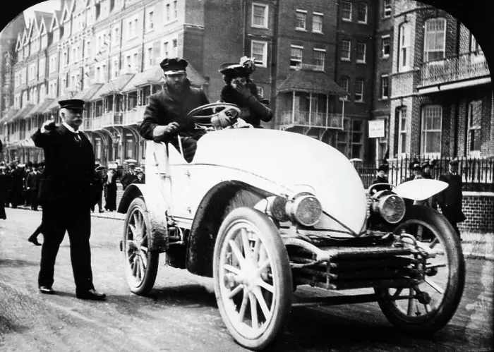 Framed Print : Serpollet Easter Egg steam car at Bexhill 1902 Framed Print : Serpollet Easter Egg steam car at Bexhill 1902