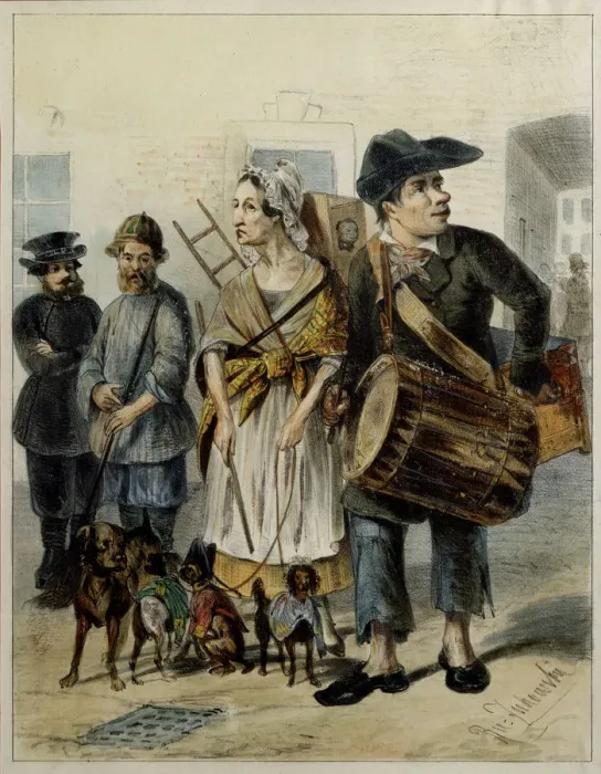Framed Print : A servant take the dogs out, 1843. Artist: Zhukovsky, Rudolf Kasimirovich (1814-1886) Framed Print : A servant take the dogs out, 1843. Artist: Zhukovsky, Rudolf Kasimirovich (1814-1886)