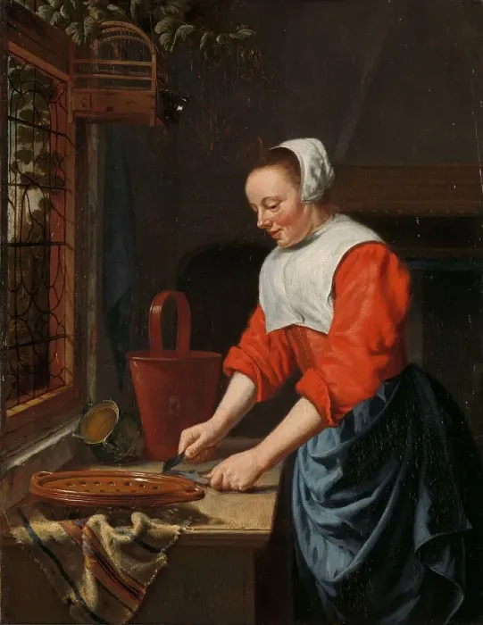 Framed Print : The servant girl, 1631-1677. Creator: Willem van Odekercken Framed Print : The servant girl, 1631-1677. Creator: Willem van Odekercken