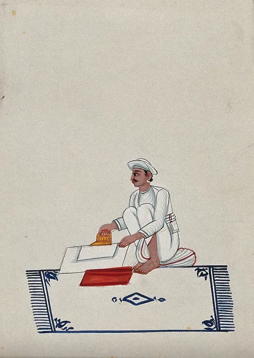 Framed Print : A servant ironing clothes, (between 1800 and 1899?). Creator: Unknown Framed Print : A servant ironing clothes, (between 1800 and 1899?). Creator: Unknown