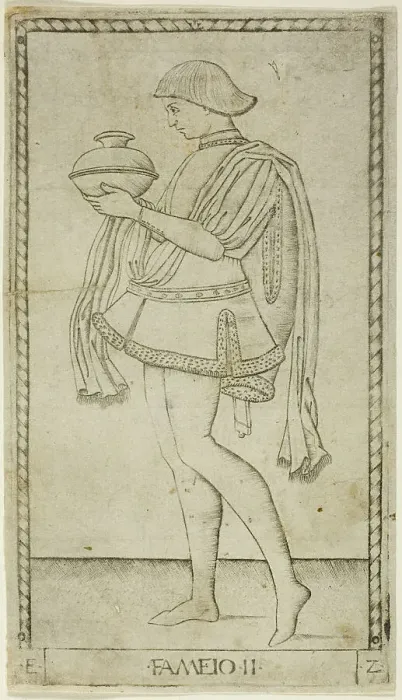 Framed Print : The Servant, plate two from The Ranks and Conditions of Men, c.1465. Creator: Unknown Framed Print : The Servant, plate two from The Ranks and Conditions of Men, c.1465. Creator: Unknown