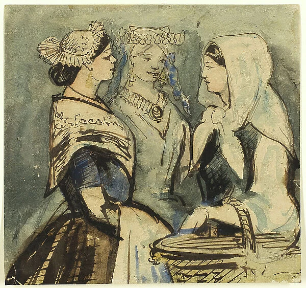 Three Servant Women, n.d. Creator: Constantin Guys