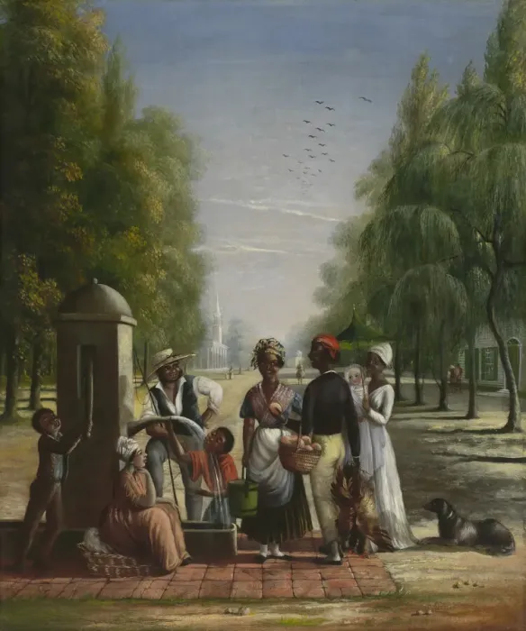 Framed Print : Servants at a Pump, ca. 1840. Creator: Nicolino Calyo Framed Print : Servants at a Pump, ca. 1840. Creator: Nicolino Calyo