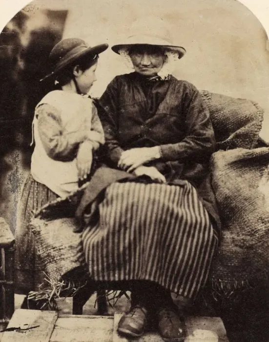 Framed Print : Servants at Rhagatt, Corwen, North Wales, c. 1860. Creator: John Lloyd (British, 1865)