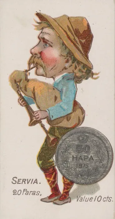 Framed Print : Servia, 20 Paras, from the series Coins of All Nations (N72 Framed Print : Servia, 20 Paras, from the series Coins of All Nations (N72