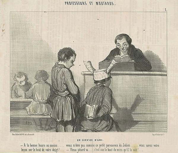 Un service d'ami, 19th century. Creator: Honore Daumier
