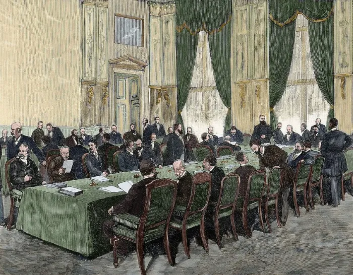 Framed Print : Session of the International Labour Conference... Berlin, Germany, 1890. Creator: Unknown Framed Print : Session of the International Labour Conference... Berlin, Germany, 1890. Creator: Unknown