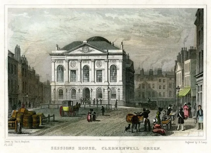 Framed Print : Sessions House, Clerkenwell Green, Islington, London, 1831. Artist:s Lacey Framed Print : Sessions House, Clerkenwell Green, Islington, London, 1831. Artist:s Lacey