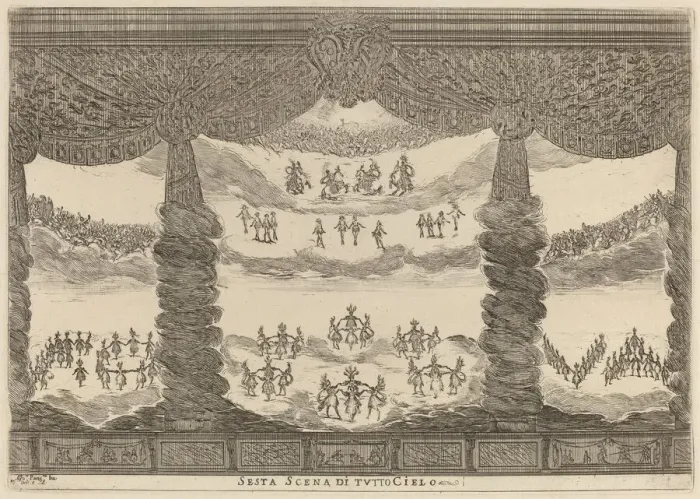 Framed Print : Sesta Scena di Tutto Cielo, 1637. Creator: Stefano della Bella Framed Print : Sesta Scena di Tutto Cielo, 1637. Creator: Stefano della Bella