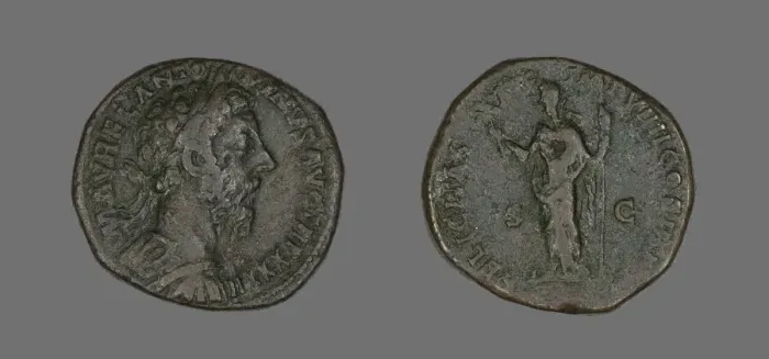 Framed Print : Sestertius (Coin) Portraying Emperor Antoninus Pius, December 177-December 178 Framed Print : Sestertius (Coin) Portraying Emperor Antoninus Pius, December 177-December 178