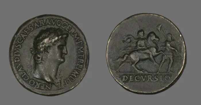 Framed Print : Sestertius (Coin) Portraying Emperor Nero, 54-69. Creator: Unknown Framed Print : Sestertius (Coin) Portraying Emperor Nero, 54-69. Creator: Unknown