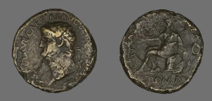 Framed Print : Sestertius (Coin) Portraying Emperor Nero, 65. Creator: Unknown Framed Print : Sestertius (Coin) Portraying Emperor Nero, 65. Creator: Unknown