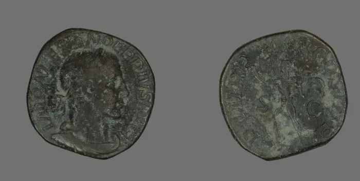 Framed Print : Sestertius (Coin) Portraying Emperor Severus Alexander, 234. Creator: Unknown Framed Print : Sestertius (Coin) Portraying Emperor Severus Alexander, 234. Creator: Unknown
