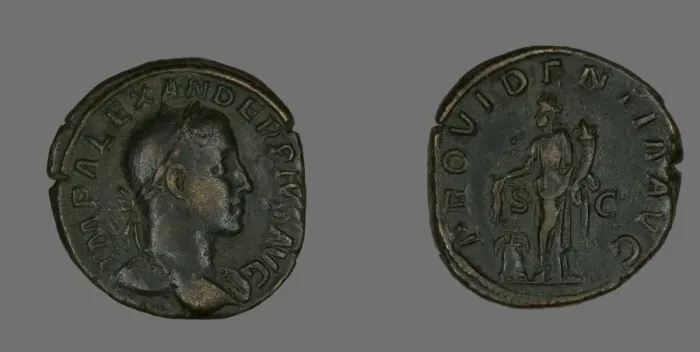 Framed Print : Sestertius (Coin) Portraying Emperor Severus Alexander, 232. Creator: Unknown Framed Print : Sestertius (Coin) Portraying Emperor Severus Alexander, 232. Creator: Unknown