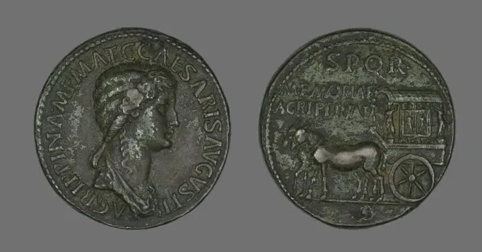 Framed Print : Sestertius (Coin) Portraying Empress Agrippina, 37-41. Creator: Unknown Framed Print : Sestertius (Coin) Portraying Empress Agrippina, 37-41. Creator: Unknown