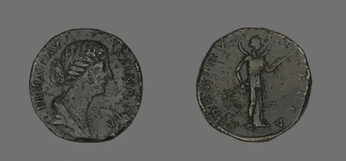 Framed Print : Sestertius (Coin) Portraying Empress Faustina, 176. Creator: Unknown Framed Print : Sestertius (Coin) Portraying Empress Faustina, 176. Creator: Unknown