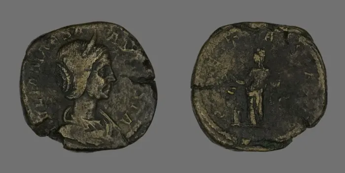 Framed Print : Sestertius (Coin) Portraying Julia Maesa, 223. Creator: Unknown