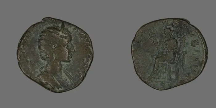 Framed Print : Sestertius (Coin) Portraying Julia Mamaea, 230. Creator: Unknown Framed Print : Sestertius (Coin) Portraying Julia Mamaea, 230. Creator: Unknown