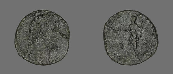 Sestertius (Coin) Portraying Marcus Aurelius or Lucius Verus, 161-180. Creator: Unknown