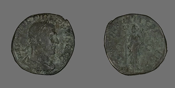 Sestertius (Coin) Portraying Philip the Arab, 247. Creator: Unknown