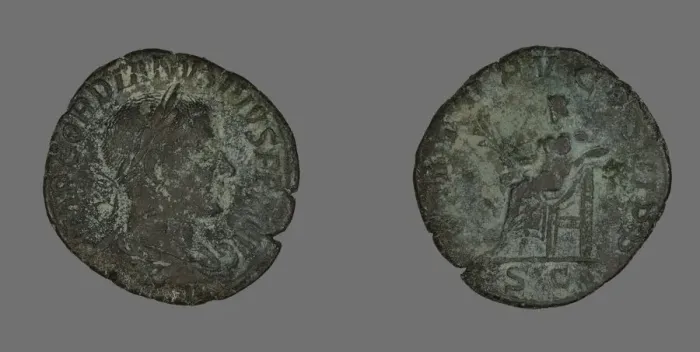 Framed Print : Sestertius (Coin) Portraying a Roman Emperor, 238-244. Creator: Unknown Framed Print : Sestertius (Coin) Portraying a Roman Emperor, 238-244. Creator: Unknown
