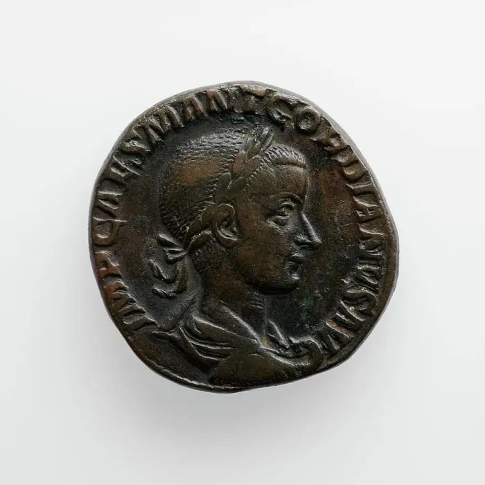 Framed Print : Sestertius of Gordian III, A.D. 238-244. Creator: Unknown Framed Print : Sestertius of Gordian III, A.D. 238-244. Creator: Unknown