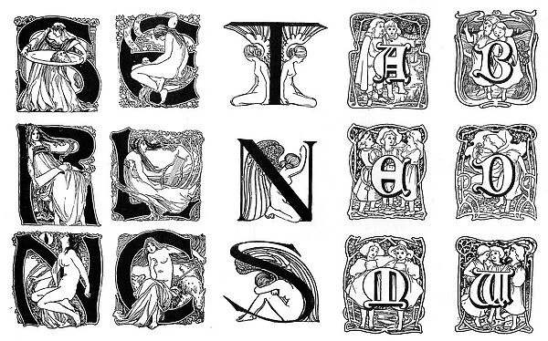 A set of decorative initial letters, 1898