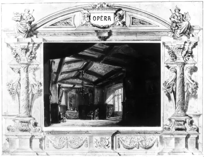 Framed Print : Set design for Mozarts Don Giovanni, 1875 Framed Print : Set design for Mozarts Don Giovanni, 1875